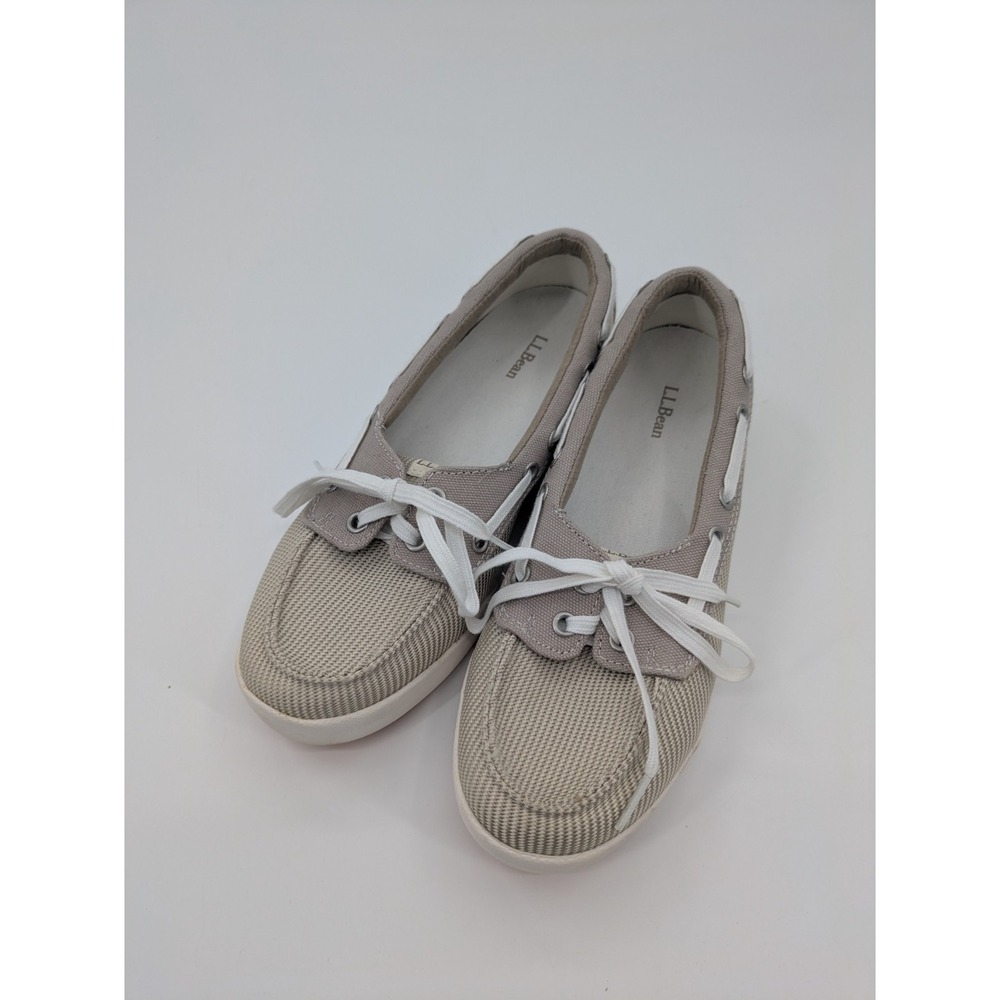 LL Bean‎ Boat Shoes Womens Size 8 W Beige Deck 287089